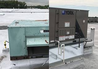 Before and after HVAC installation